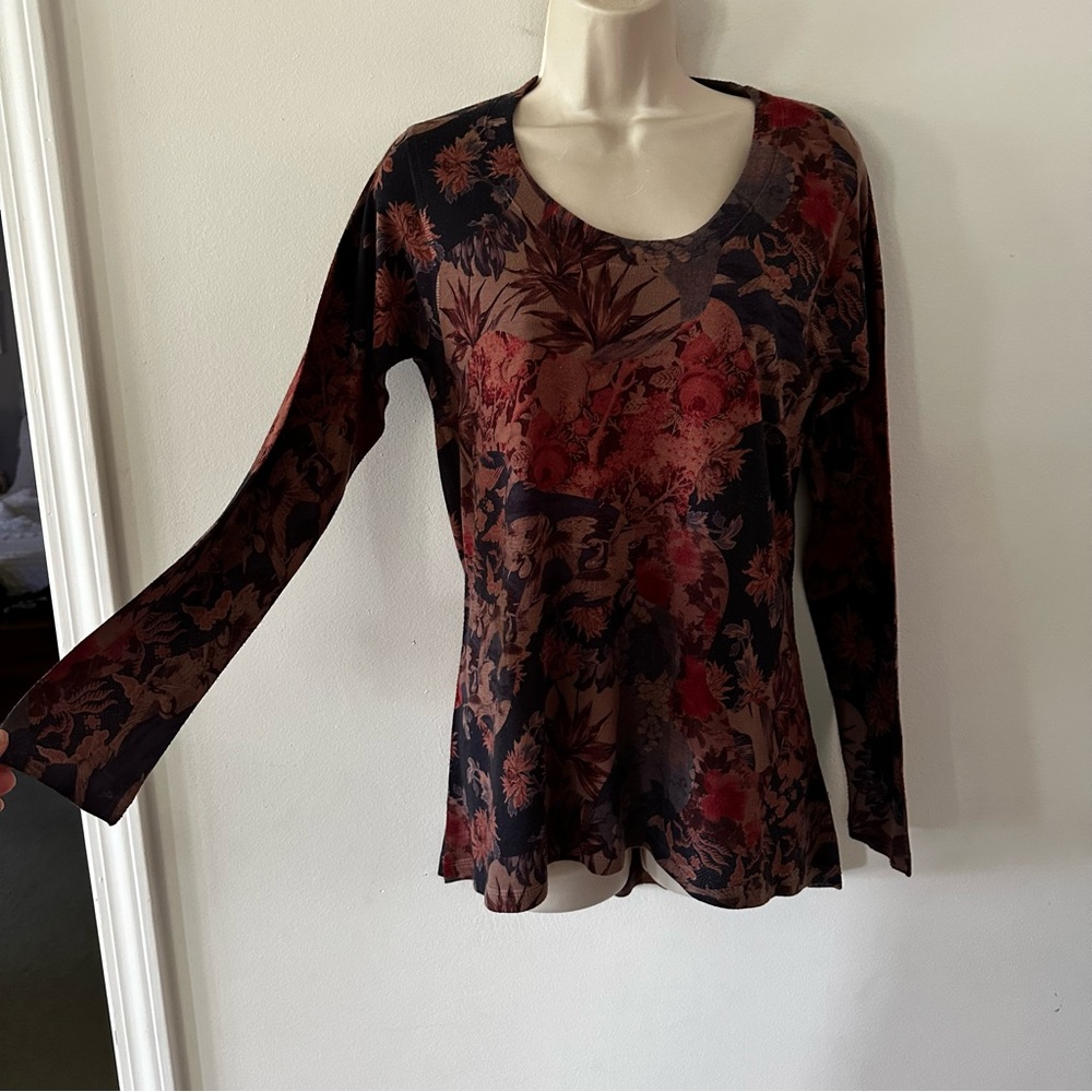 SOFT SURROUNDINGS Floral Very Soft Tunic Top Sz S - Picture 3 of 13